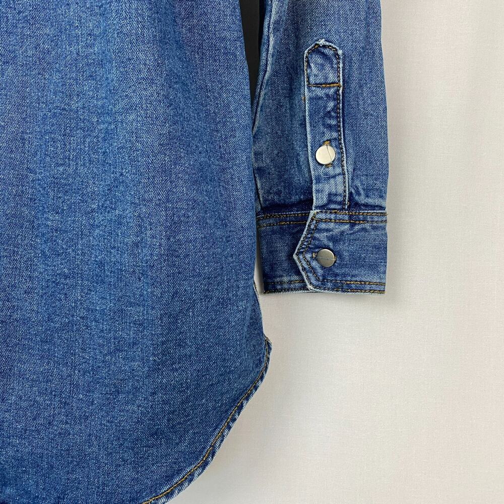 Veveret Denim Jacket Women Small Distressed Shirt Chore Coat Western Cabincore - Picture 4 of 11
